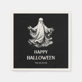 Serviette En Papier Traitement de fête Halloween effrayant avec fantôm (Devant)