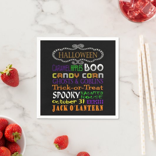 Serviette En Papier Traitements Et Craintes D'Halloween (En situation)