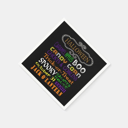 Serviette En Papier Traitements Et Craintes D'Halloween (Coin)