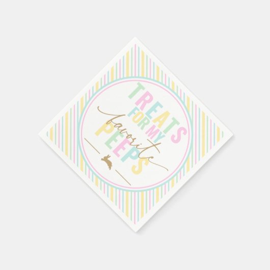 Serviette En Papier Traitements Pour Mes Peeps Bunny Pâques Pastel Str (Coin)