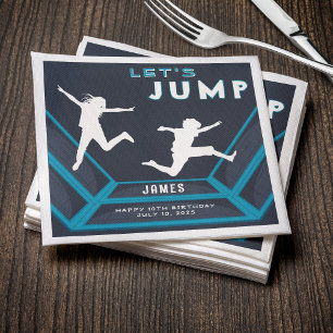 Serviette En Papier Trampoline Park Jump Blue Birthday Party