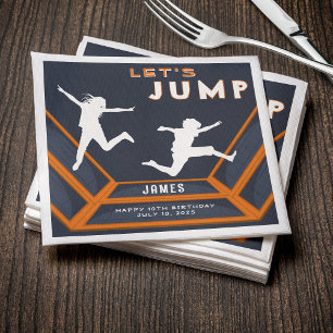 Serviette En Papier Trampoline Park Jump Orange Birthday Party