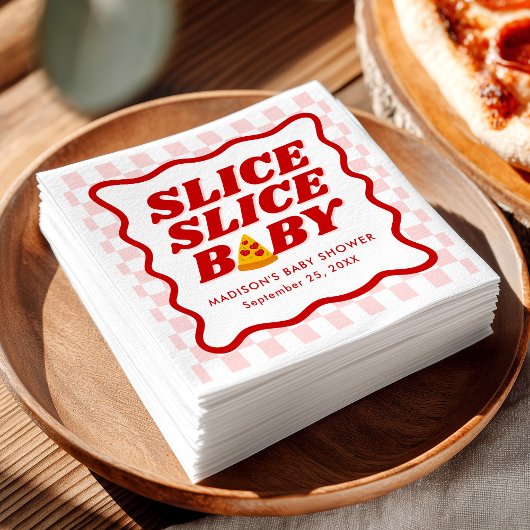 Serviette En Papier Tranche Tranche Bébé Fête Bébé Pizza