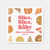 Serviette En Papier Trancher, Trancher, Bébé ! Pizza fête d'anniversai (Devant)