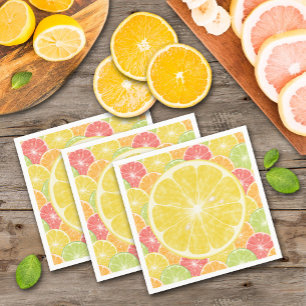 Serviette En Papier Tranches Citrus citron