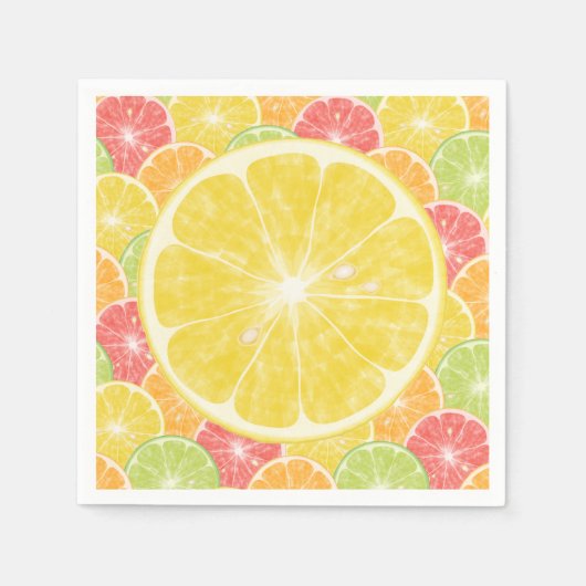 Serviette En Papier Tranches Citrus citron (Devant)