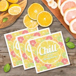 Serviette En Papier Tranches Citrus Citron Été