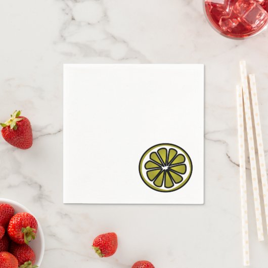 Serviette En Papier Tranches de chaux (En situation)