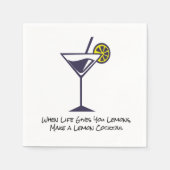 Serviette En Papier Tranches de citron et cocktails Napkin (Devant)