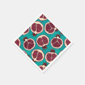 Serviette En Papier Tranches de grenade sur turquoise (Coin)