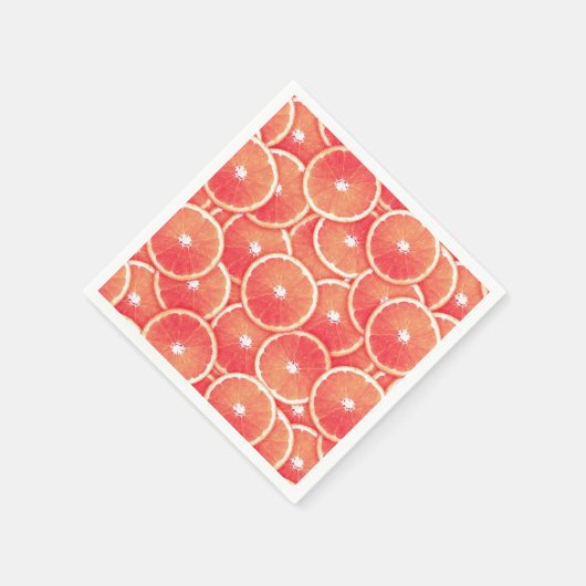 Serviette En Papier Tranches de pamplemousse rose (Coin)