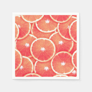 Serviette En Papier Tranches de pamplemousse rose