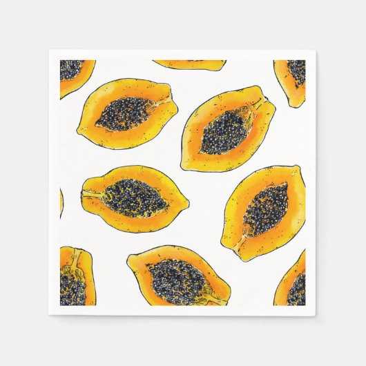 Serviette En Papier Tranches de Papaya (Devant)