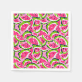 Serviette En Papier Tranches de pastèque rose motif prépa élégant (Devant)