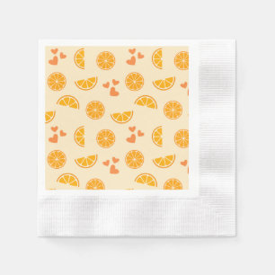 Serviette En Papier Tranches d'orange et cœurs