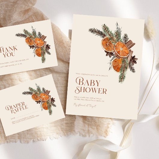 Serviette En Papier Tranches d'orange séchées simples et Baby shower d