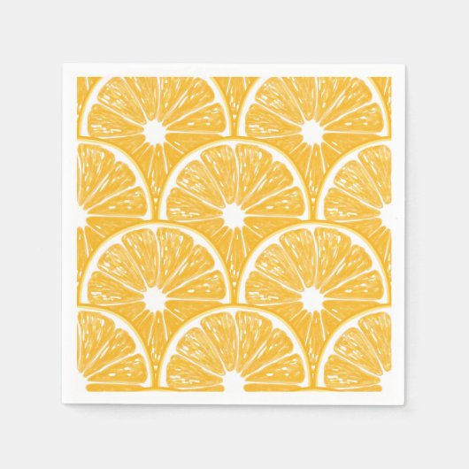Serviette En Papier Tranches orange, motif de fruits tropicaux (Devant)