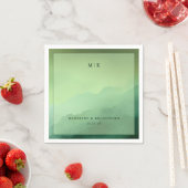 Serviette En Papier Tranquil Green Mountain Gradient (En situation)