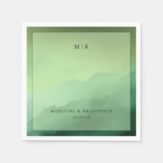 Serviette En Papier Tranquil Green Mountain Gradient (Devant)