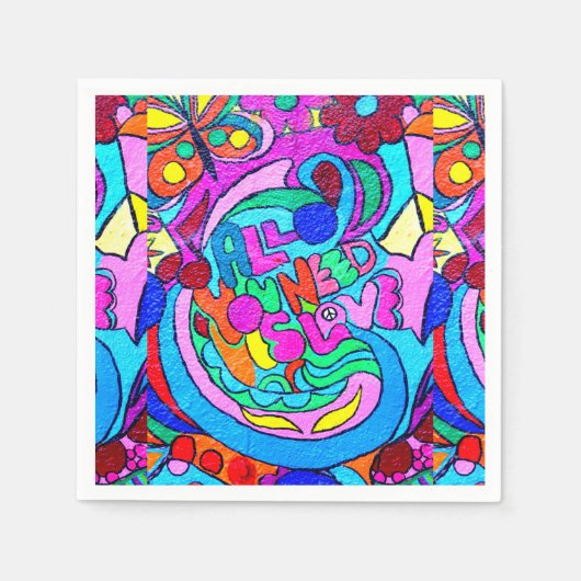 Serviette En Papier Tranquillité super et colorée (Devant)