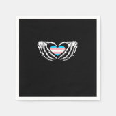 Serviette En Papier Trans Pride Skeleton Halloween Transgenre Goth He (Devant)