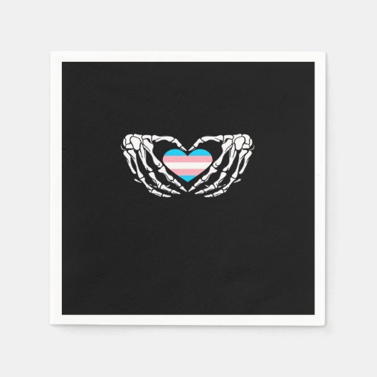Serviette En Papier Trans Pride Skeleton Halloween Transgenre Goth He (Devant)