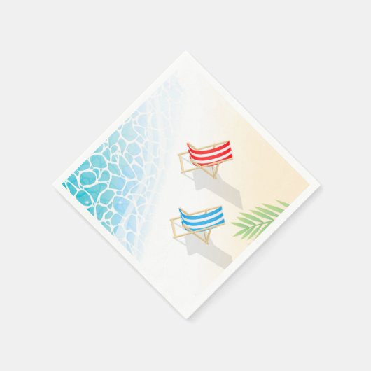 Serviette En Papier Transats modernes à l'art balnéaire (Coin)