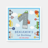 Serviette En Papier Transport 1er Anniversaire (Devant)