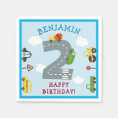 Serviette En Papier Transport 2e anniversaire serviettes (Devant)