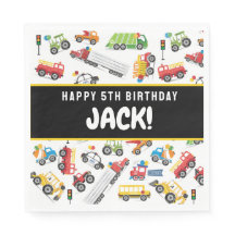 Transport Anniversaire Napkins Véhicule Napkins
