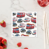 Serviette En Papier Transport de police, ambulance et pompiers. (En situation)