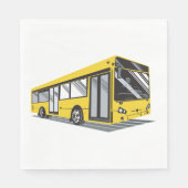 Serviette En Papier Transport en commun de bus urbain jaune gras (Devant)