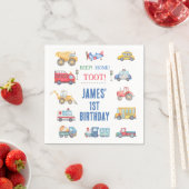 Serviette En Papier Transport moderne Thème 1er Anniversaire Document  (En situation)