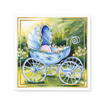 Transport vintage Bleu Bébé en Fleur de Jardin