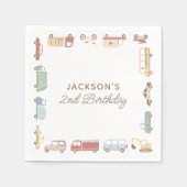 Serviette En Papier Transport Voitures et Camions Garçon fête d'annive (Devant)