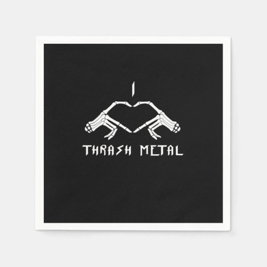 Serviette En Papier Trash Squelette Mains Coeur Classique (Devant)