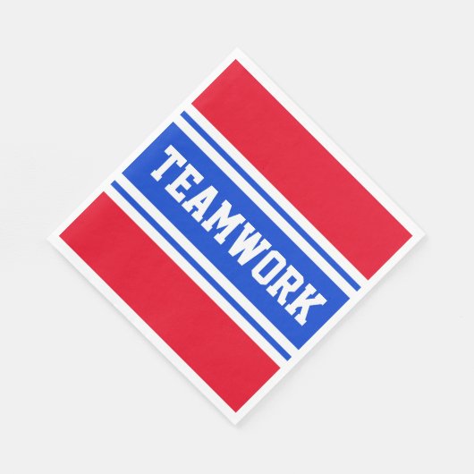 Serviette En Papier TRAVAIL D'ÉQUIPE Patriotique Rouge Bleu Bleu Bleu (Coin)
