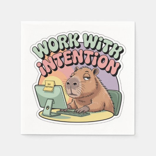 Serviette En Papier Travailler avec Intention (Devant)