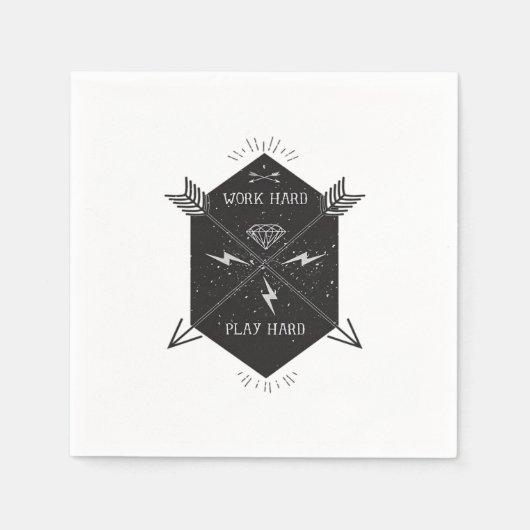 Serviette En Papier Travailler dur Jouer si dur classique (Devant)