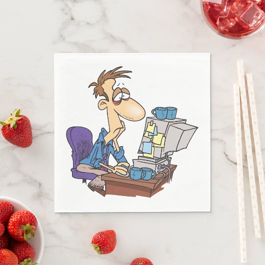 Serviette En Papier Travailleur de bureau en surmenage Funny Employé f