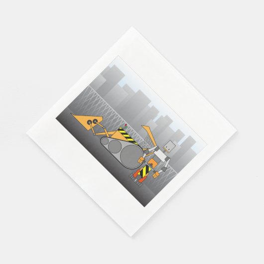 Serviette En Papier Travailleur de construction robotique (Coin)