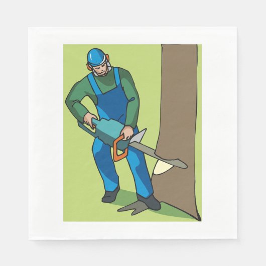 Serviette En Papier Travailleur forestier (Devant)