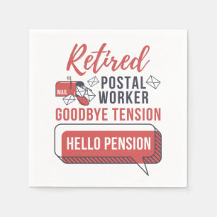 Serviette En Papier Travailleur postal à la retraite Drôle de facteur 