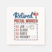 Travailleur Postal Retraité Papier Fête de Retrait