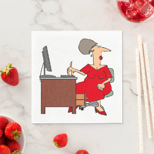 Serviette En Papier Travailleuse de bureau féminine
