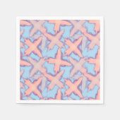 Serviette En Papier Traverse le patchwork sur le bleu. (Devant)