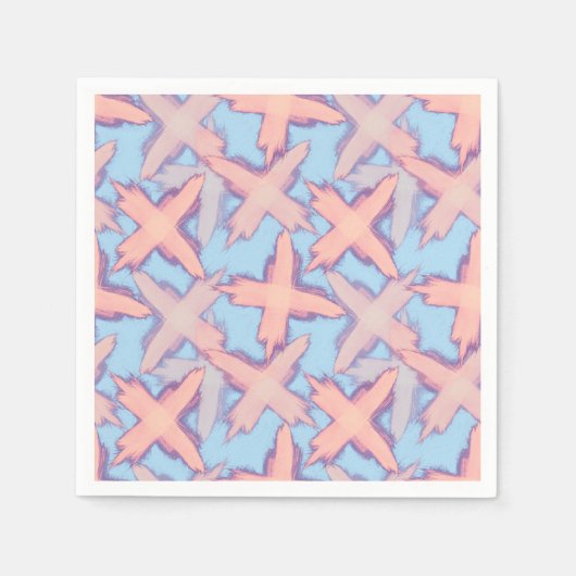 Serviette En Papier Traverse le patchwork sur le bleu. (Devant)