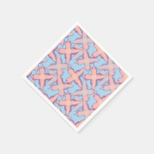 Serviette En Papier Traverse le patchwork sur le bleu. (Coin)