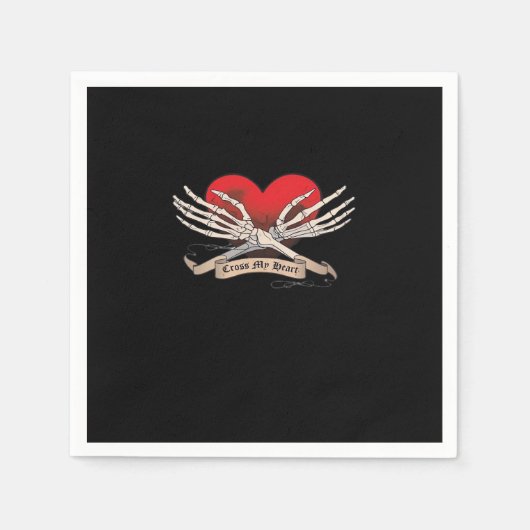 Serviette En Papier Traverser Mon Coeur (Espoir De Mourir) - Squelette (Devant)