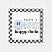 Serviette En Papier TRAVIS One Happy Dude Smile Face Anniversaire Bien (Devant)